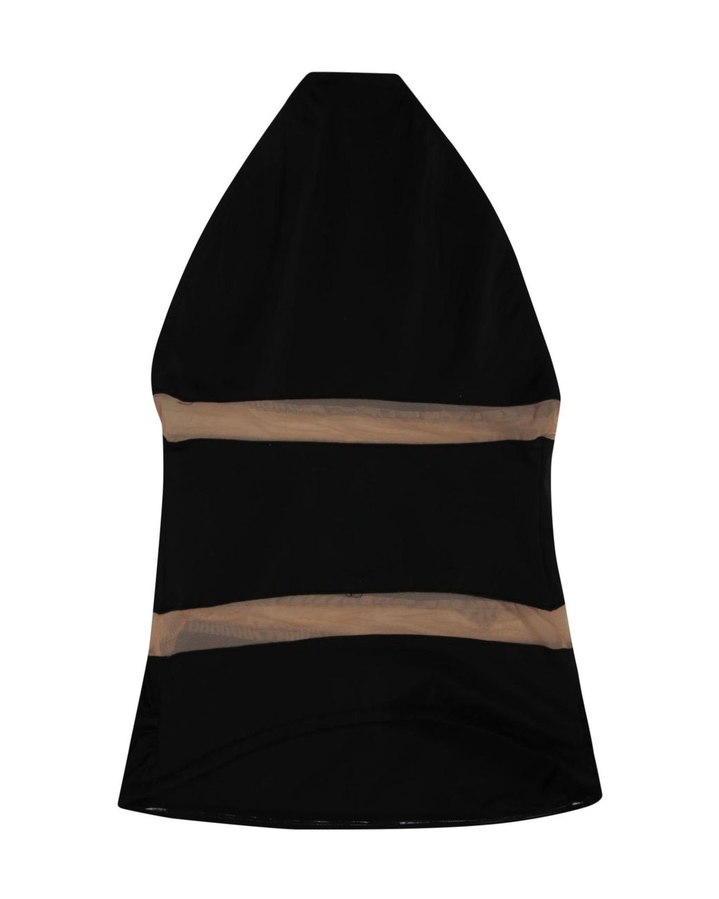 Norma Kamali Black Strapless Mesh Panel Beachwear
