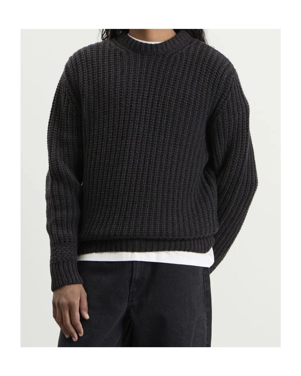 A.P.C. Black Ron Textured Knitted Jumper for men