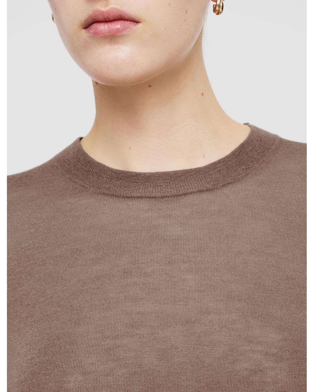 Joseph Brown Cashmere Crew-Neck Top