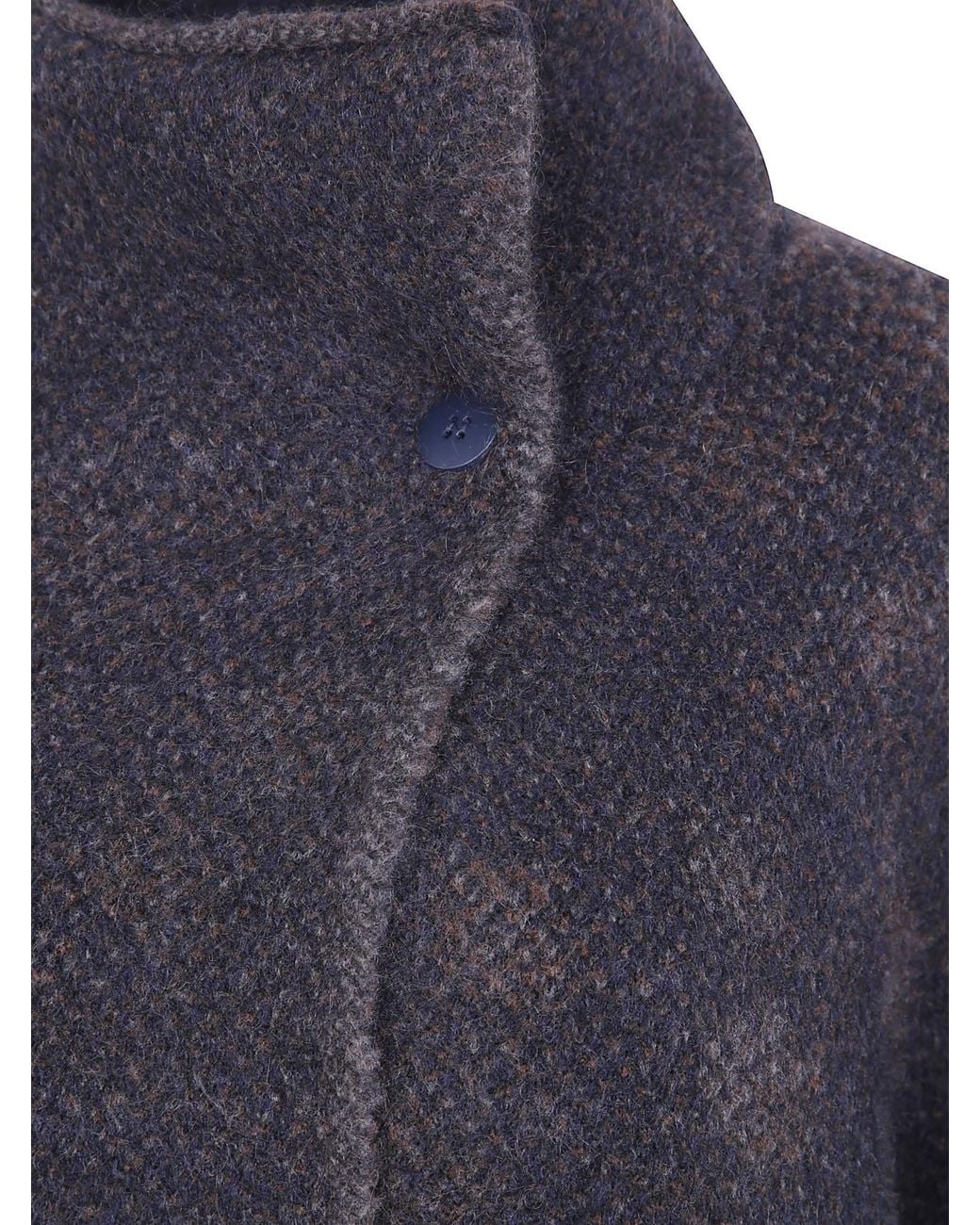 Boboutic Blue High-Neck Textured Jacket