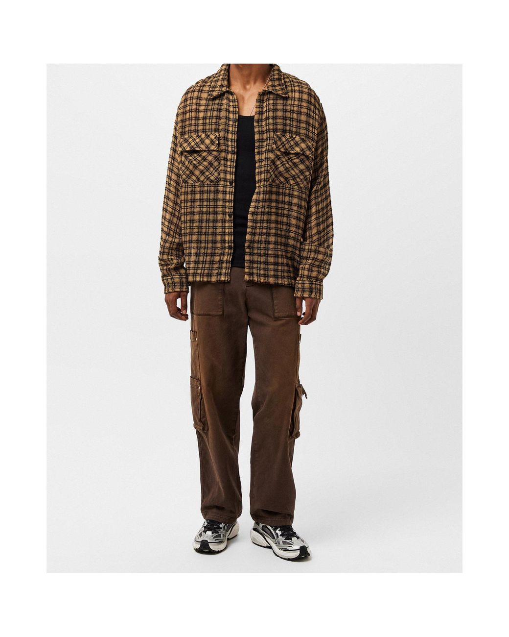 Represent Brown Plaid Shirt for men