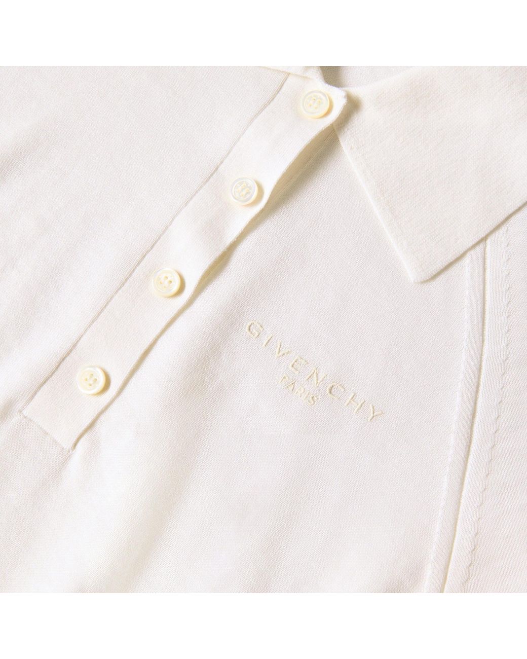 Givenchy White Knit Polo Top