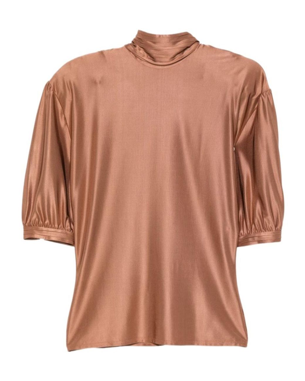 Rabanne Brown Rabanne High-Neck Blouse