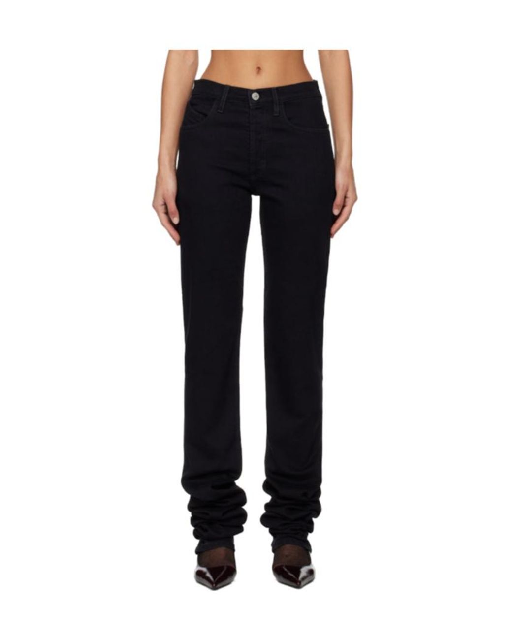 The Attico Black The Logo Patch Stretch Denim Jeans