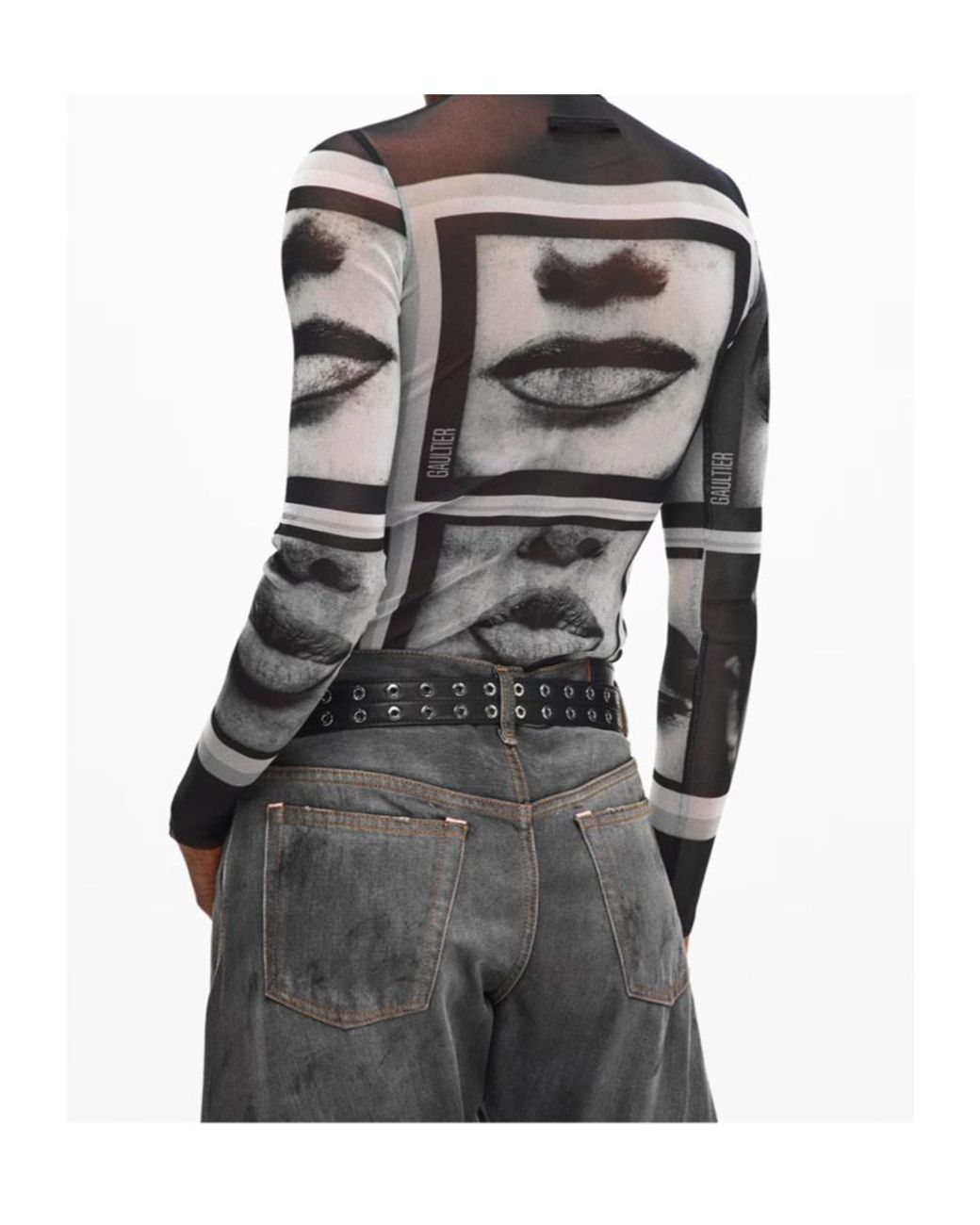Jean Paul Gaultier Gray Printed Pattern Cover-Up