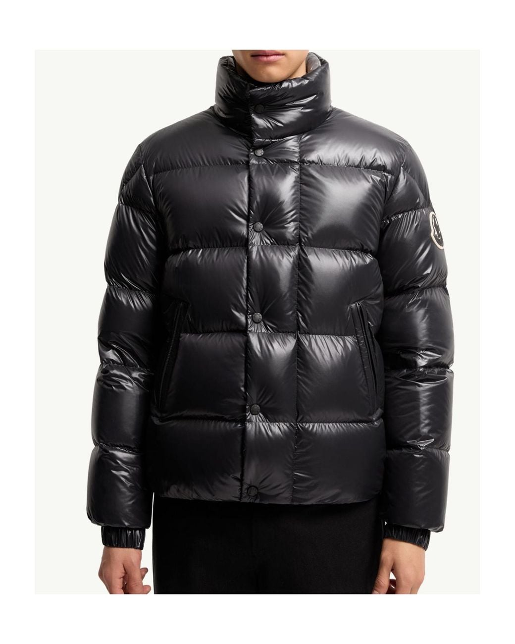 Moncler Black Logo Patch Puffer Jacket for men