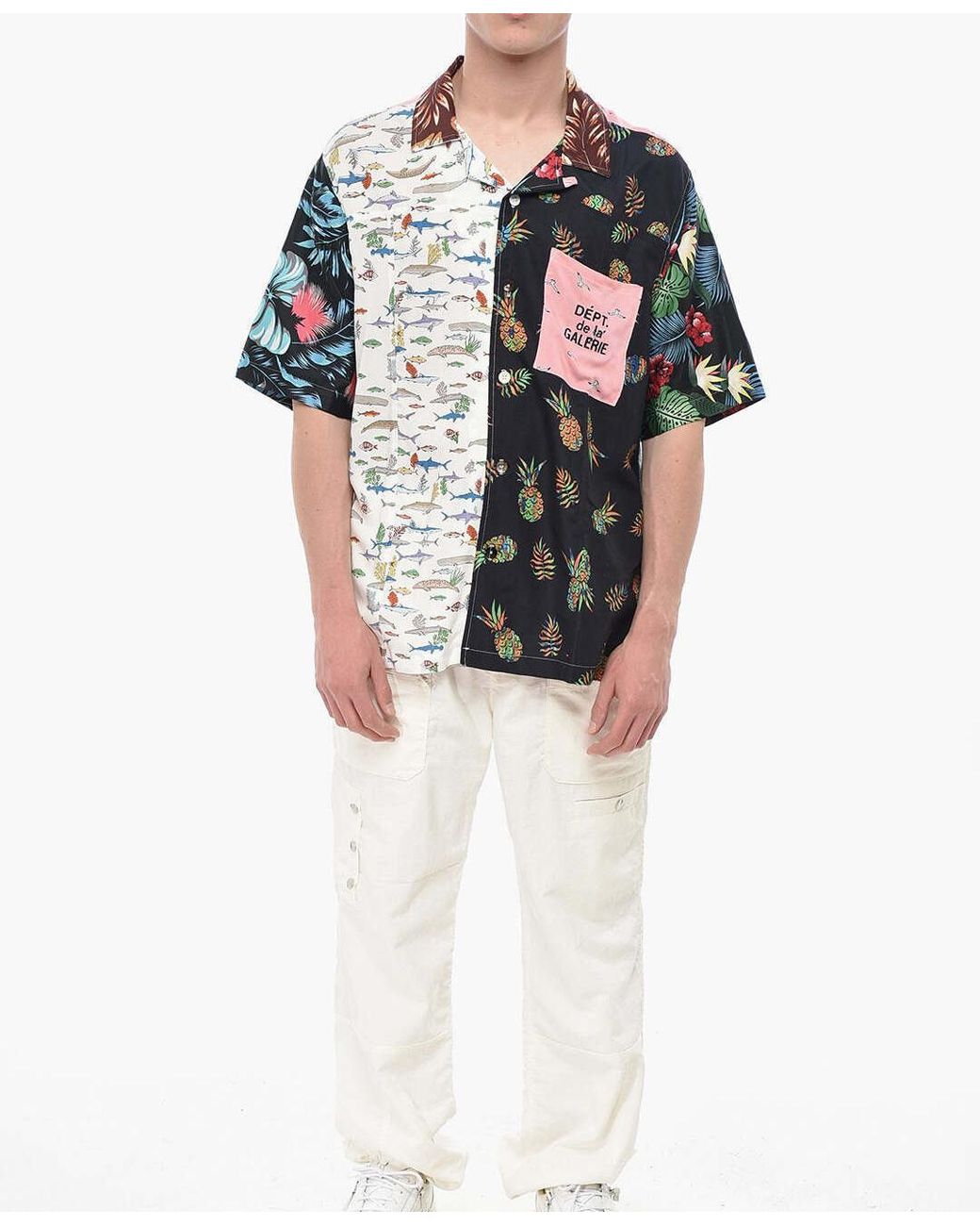 GALLERY DEPT. Black Patchwork Short-Sleeve Shirt for men