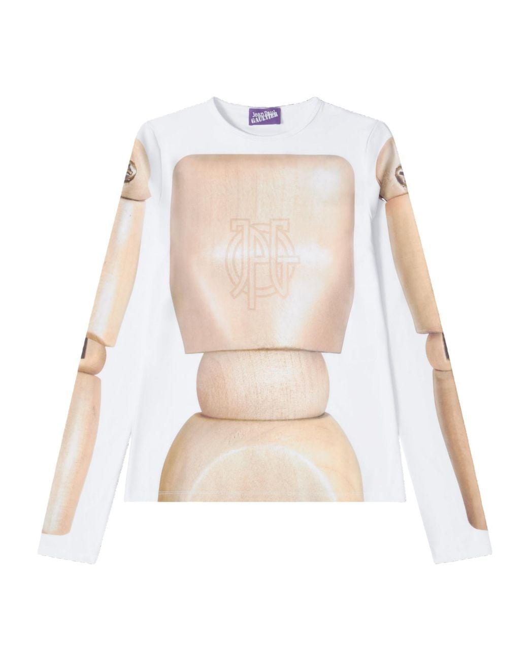 Jean Paul Gaultier White Le Top Wooden-Body T-Shirt