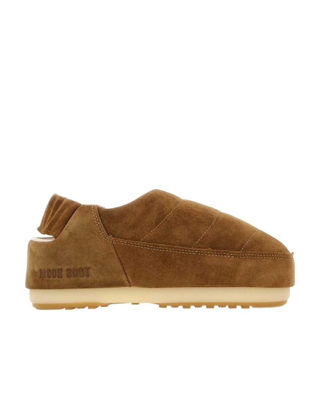Moon Boot Brown Logo Detailed Slip-On Slippers for men
