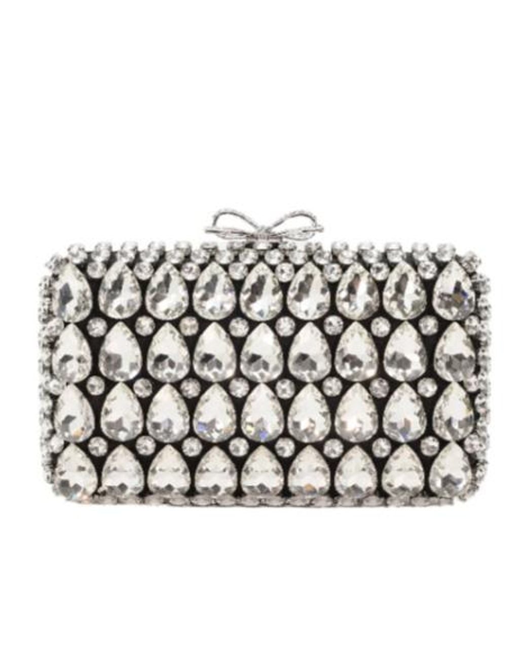 Self-Portrait Black Bow Embellished Clutch Bag