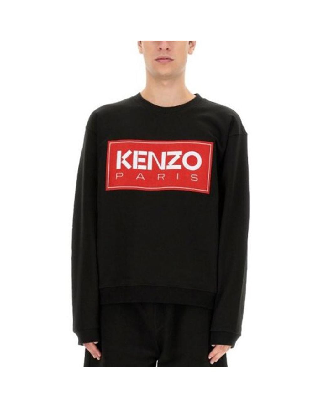 KENZO Black Logo Pullover Sweatshirt for men
