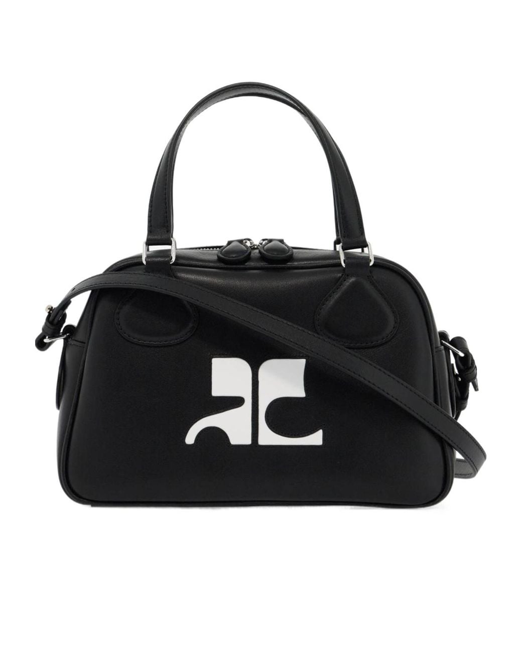 Courreges Black Courrèges Reedition Logo Patch Bowling Bag