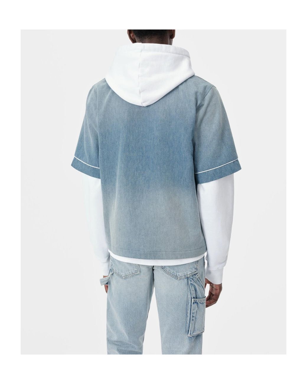 Amiri Blue Logo Printed Denim Shirt for men