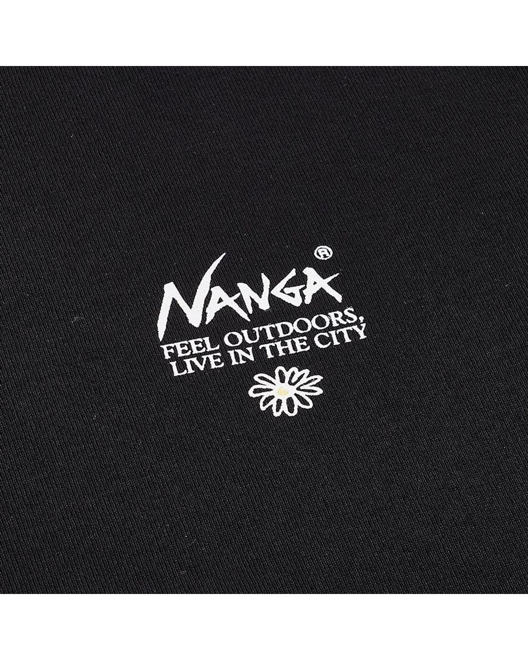 NANGA Black Retro Floral T-Shirt for men