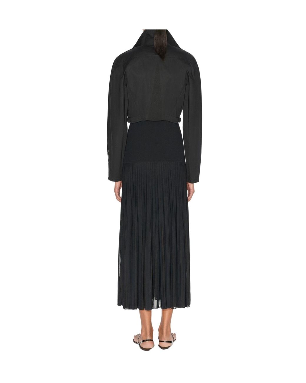 Alaïa Black Alaïa Cropped Poplin Biker Jacket