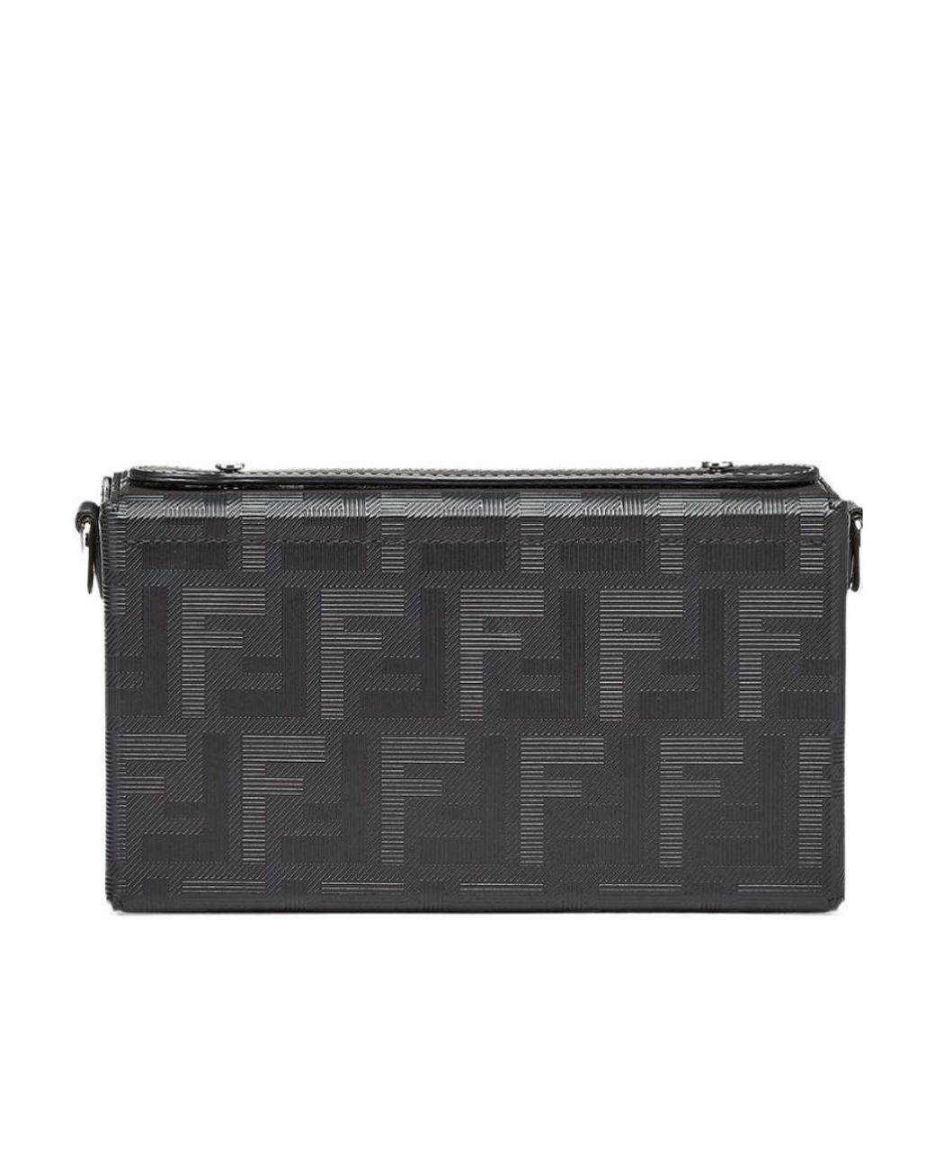Fendi Black Baguette Soft Trunk Top Handle Bag for men