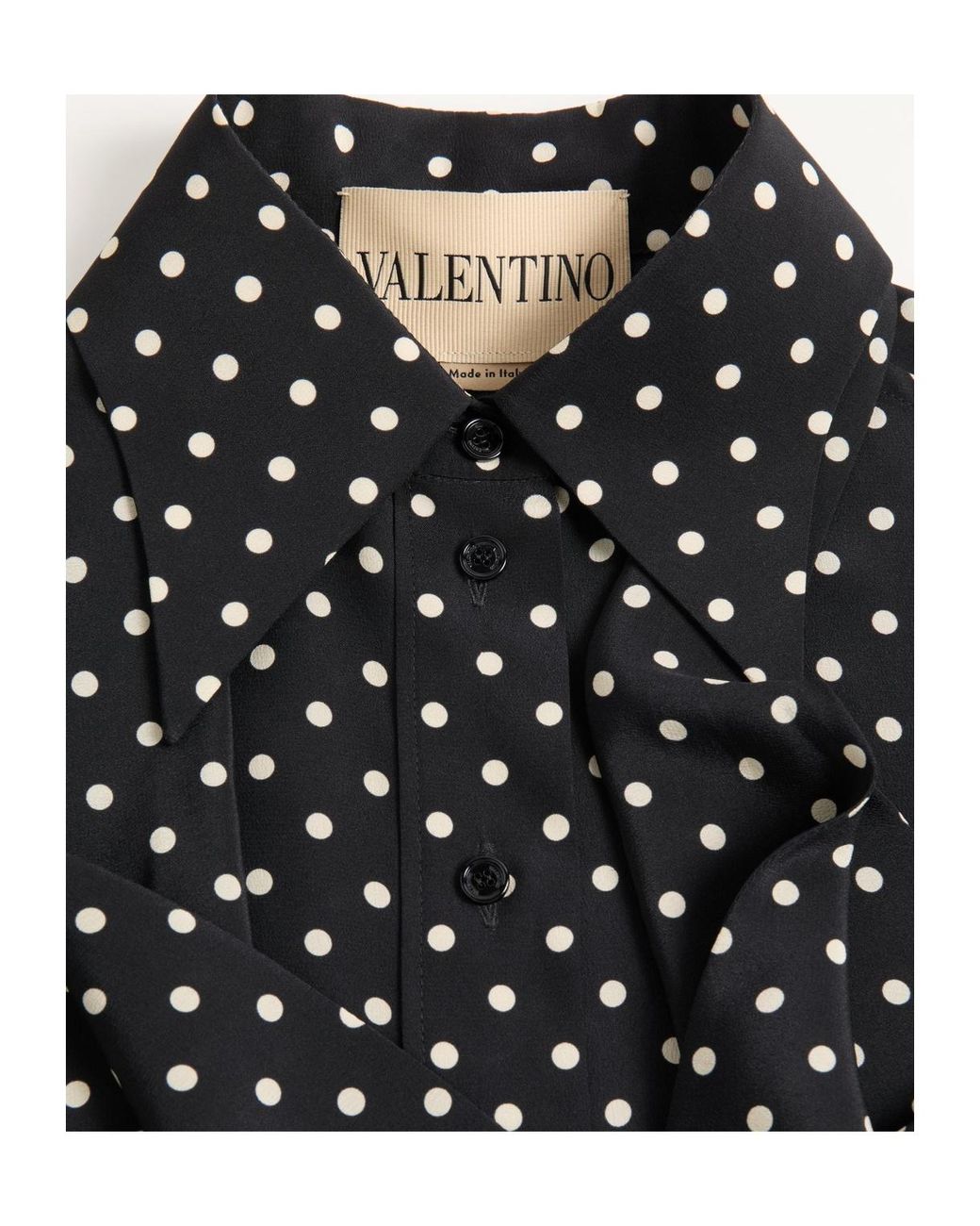 Valentino Black Polka Dot Printed Button-Up Shirt