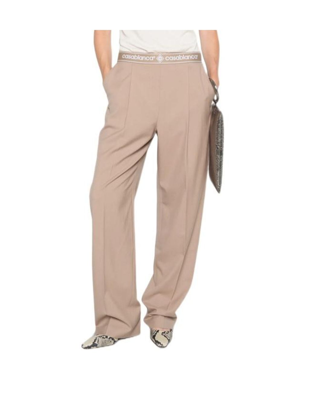 Casablanca Natural Elastic-Waist Casual Trousers