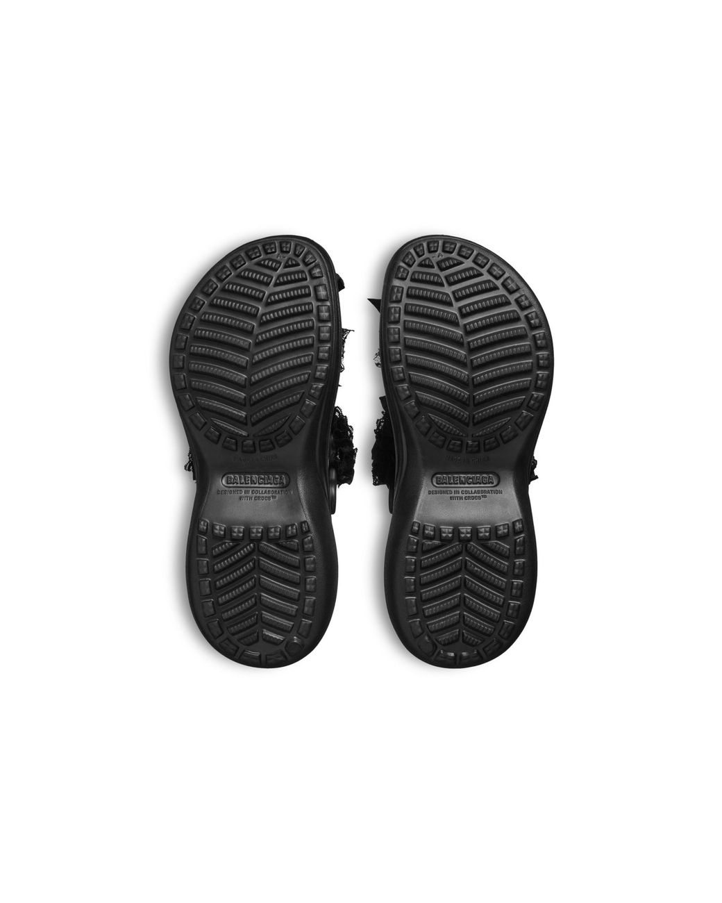 Balenciaga Black Crocs Embellished Platform Clogs