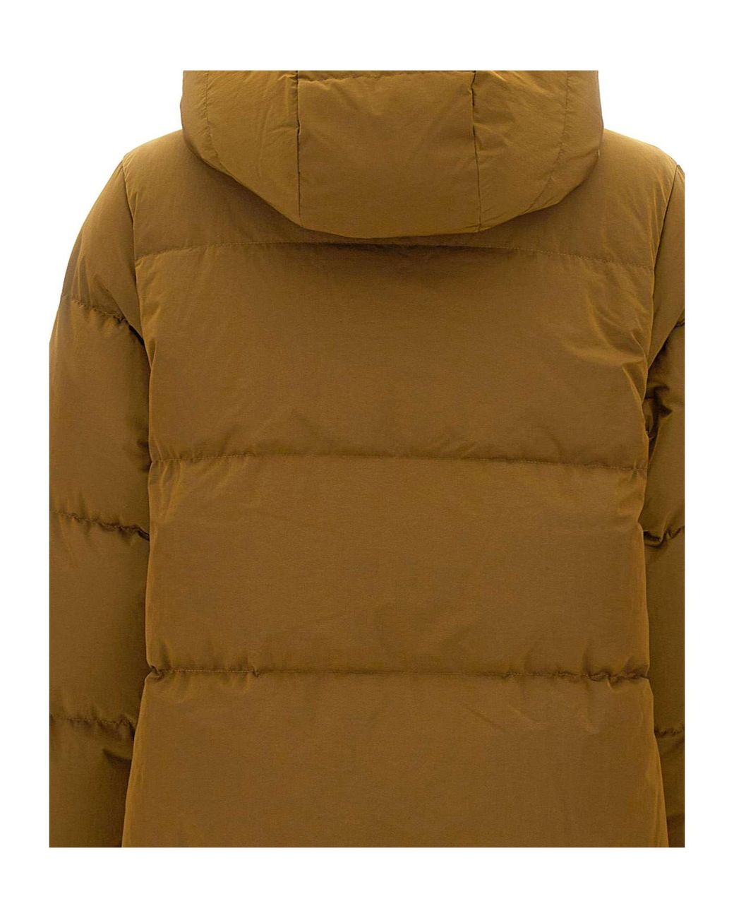 K-Way Natural Quilted Hooded Long Coat