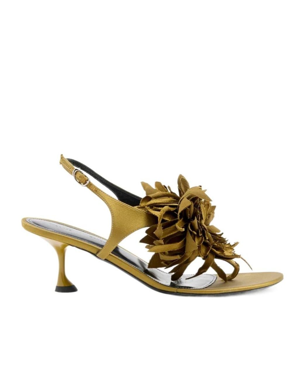 Proenza Schouler Metallic Tee Floral-Appliqué Sandals