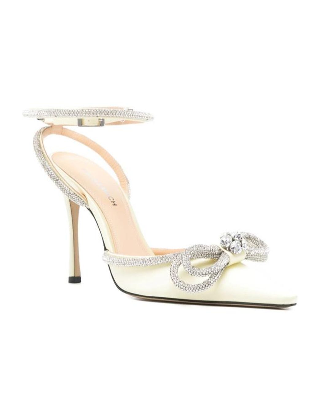 Mach & Mach White Open-Toe High-Heeled Sandals