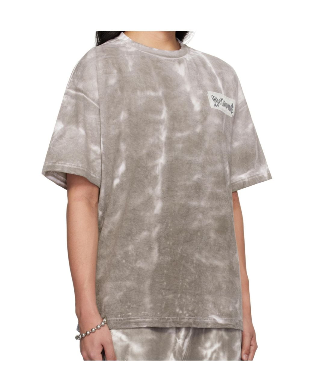 we11done Gray Crew Neck T-Shirt for men