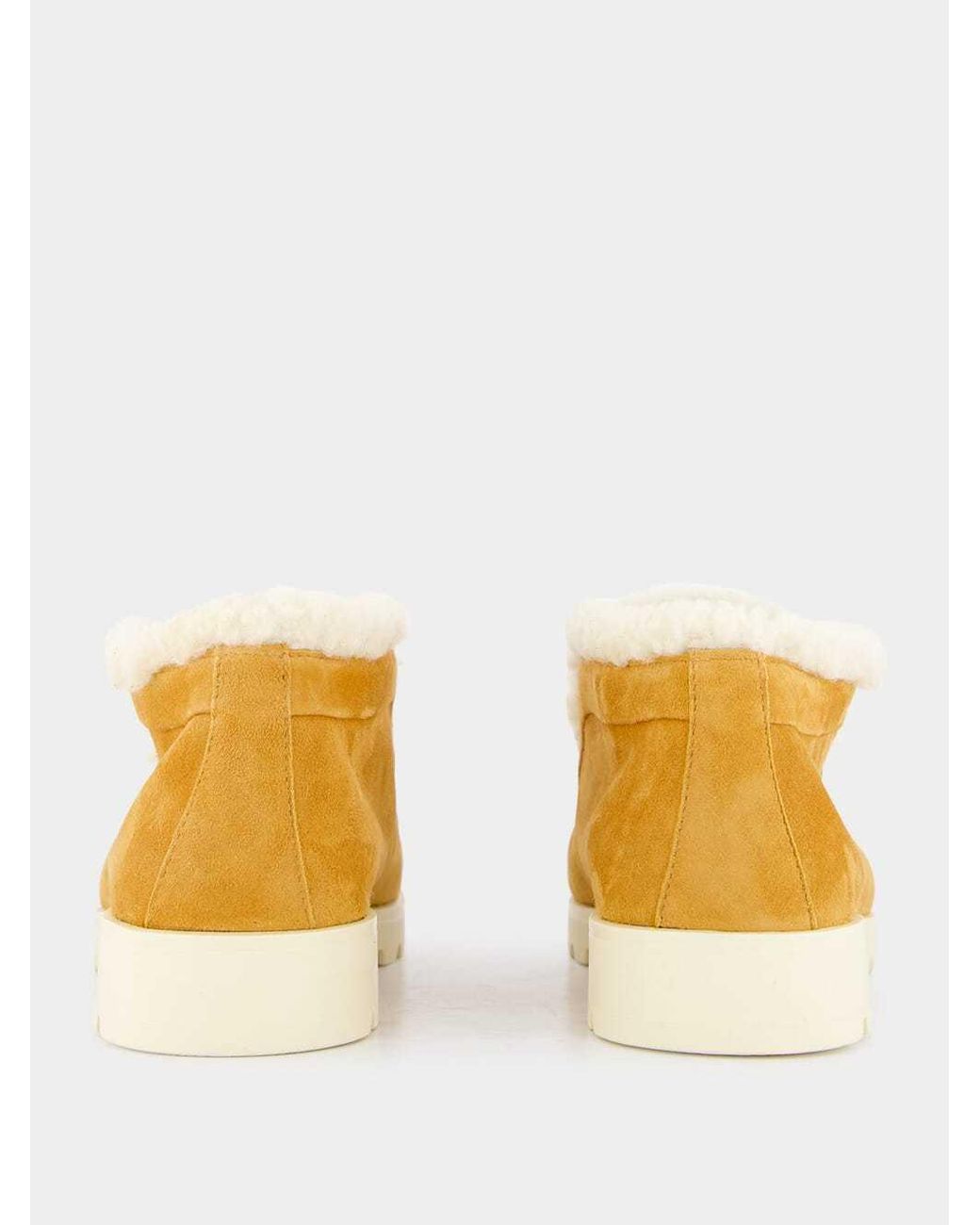 Santoni Yellow Shearling Ankle Boots