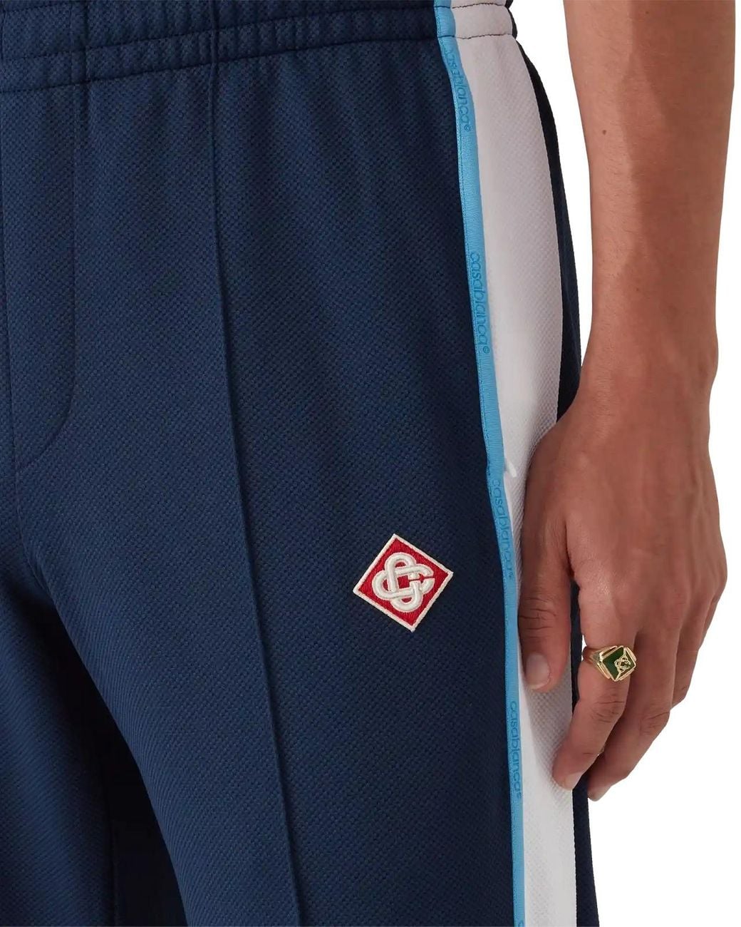 Casablanca Blue Logo Patch Sweatpants for men