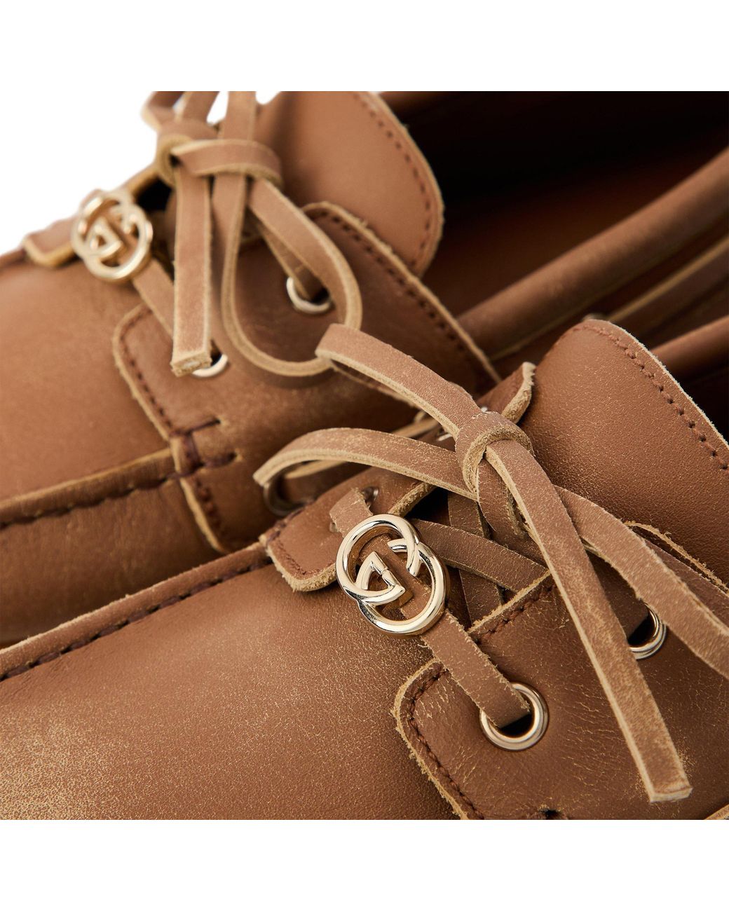 Gucci Brown Simple Lace-Up Boat Shoes