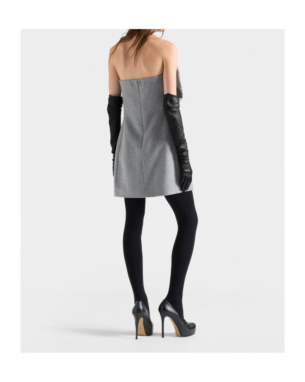 7 For All Mankind Gray Bow-Detail Mini Dress