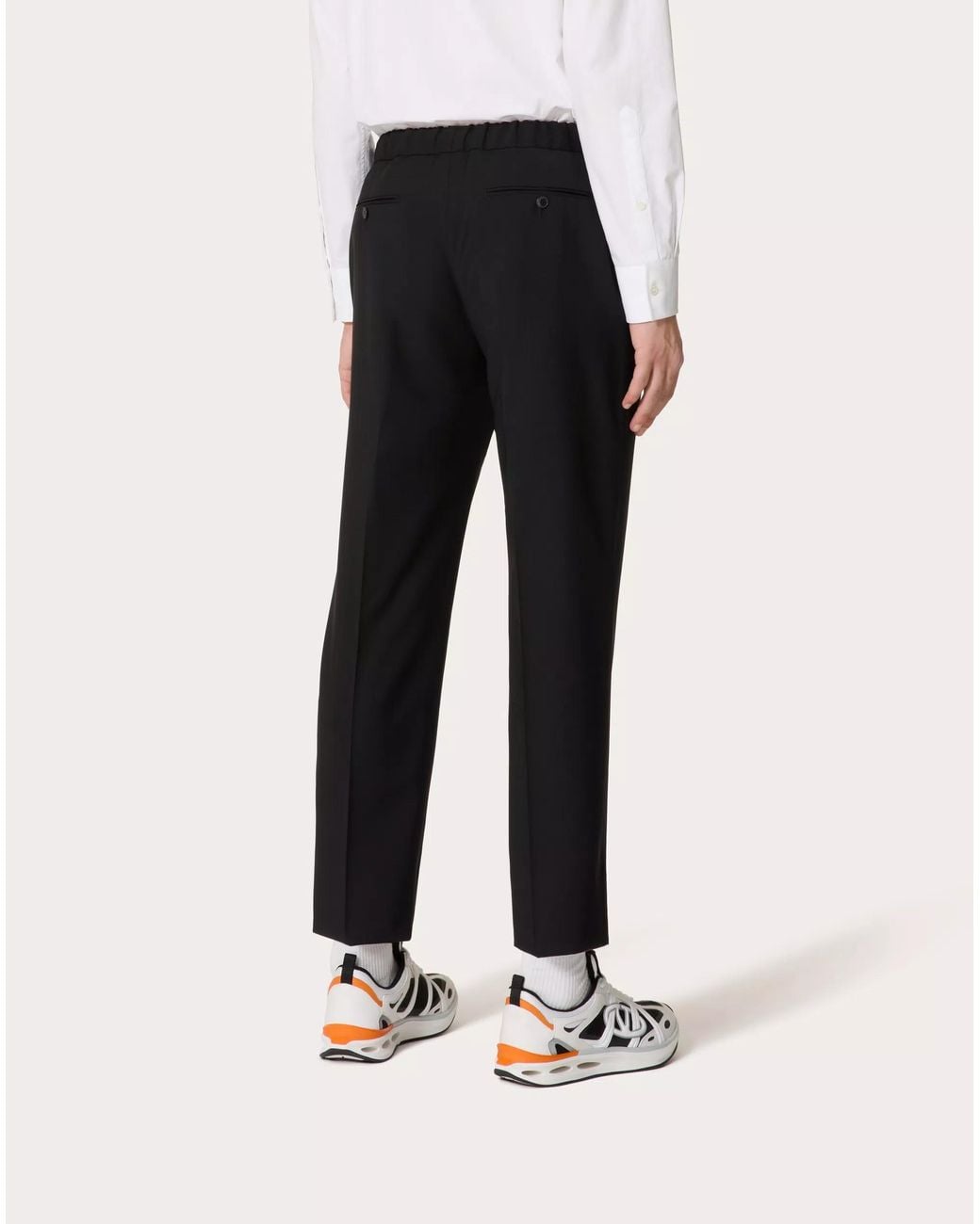 Valentino Black Drawstring Straight Fit Trousers for men