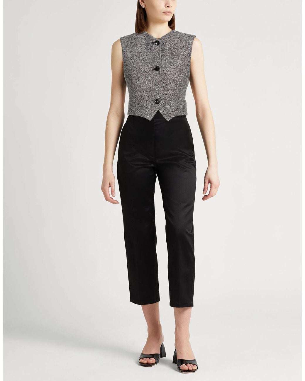 Max Mara Gray Short Sleeveless Jacket