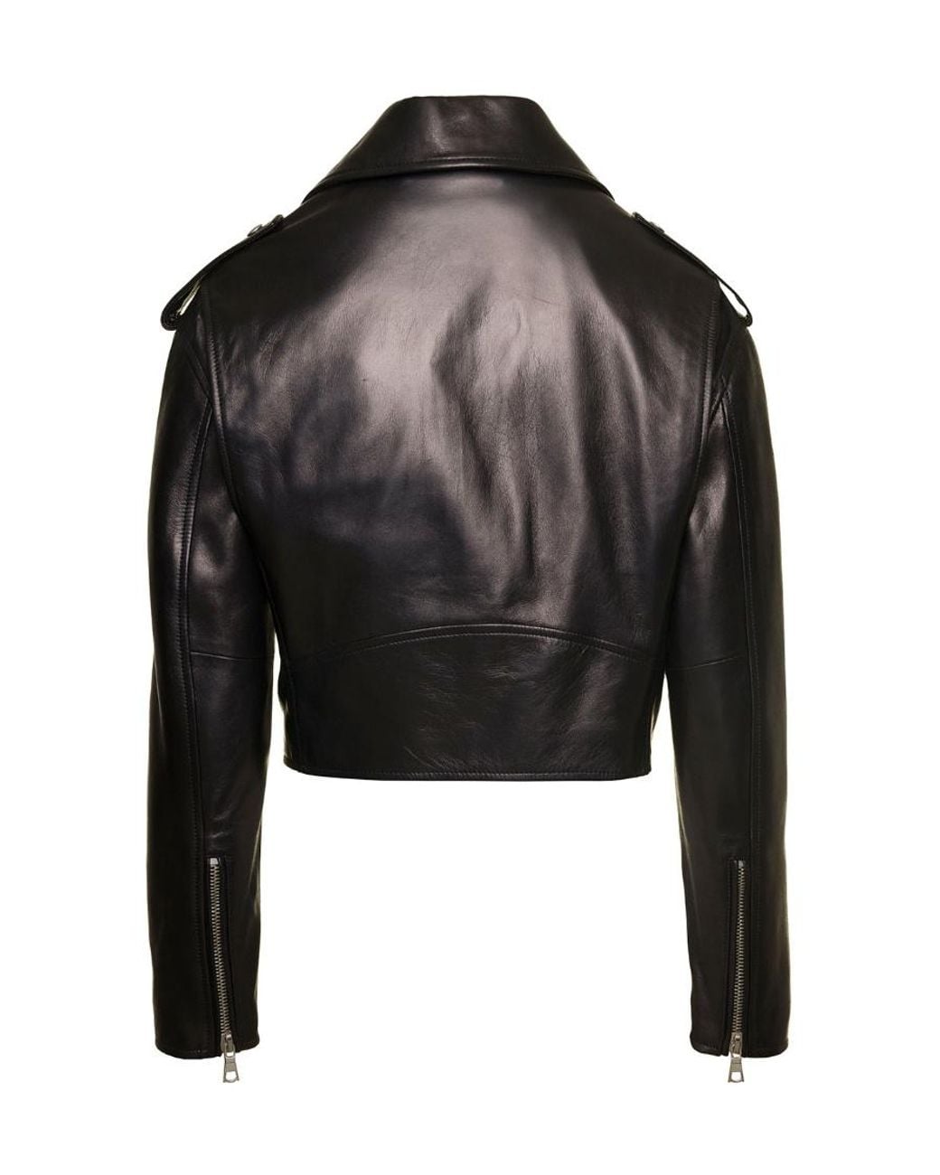 Palm Angels Black Zipped Cropped Jacket