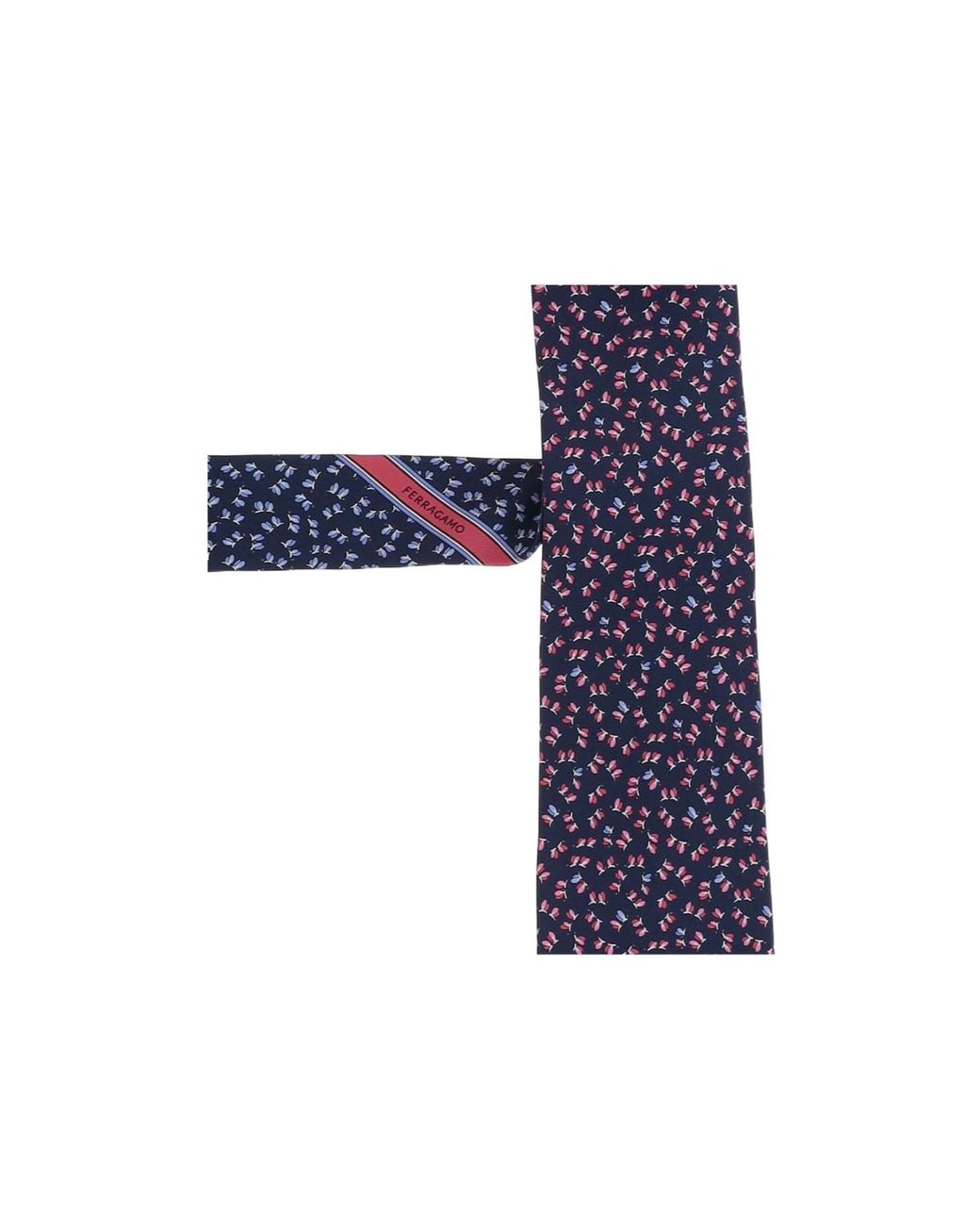 Ferragamo Blue Ferragamo Logo Patterned Tie for men