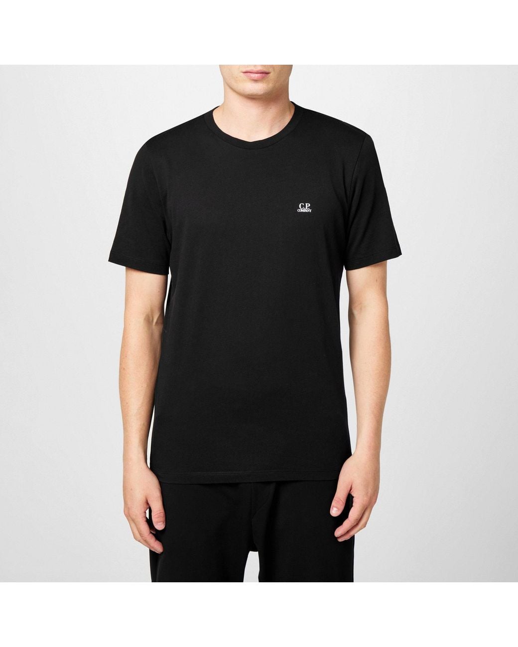 C P Company Black Crewneck Shortsleeve Tshirt for men