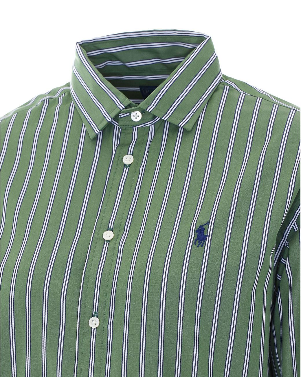 Polo Ralph Lauren Green Logo Embroidered Striped Shirt