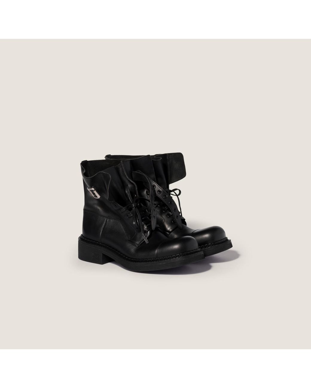 Miu Miu Black Leather Booties