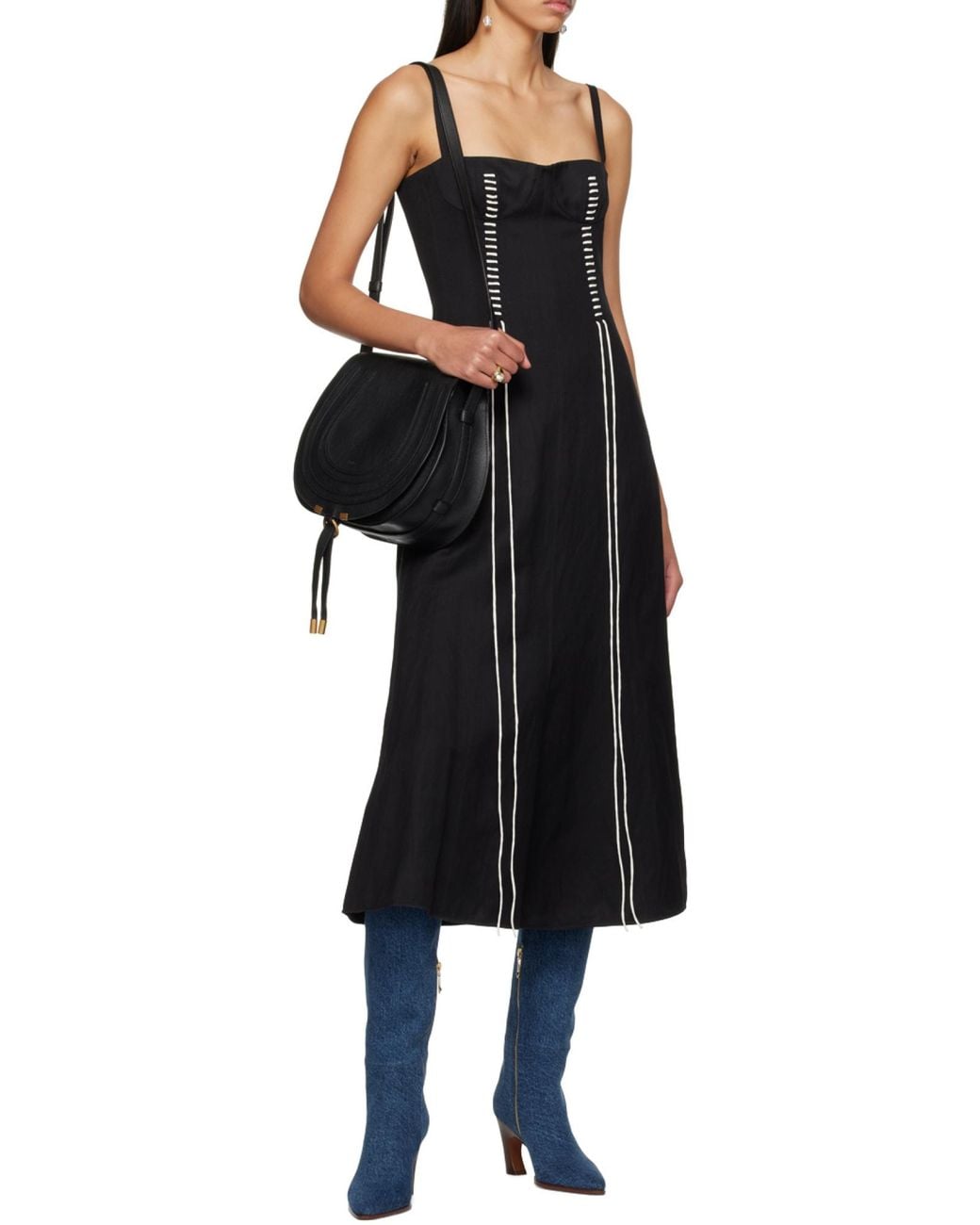 Chloé Black Chloé Marcie Medium Saddle Bag