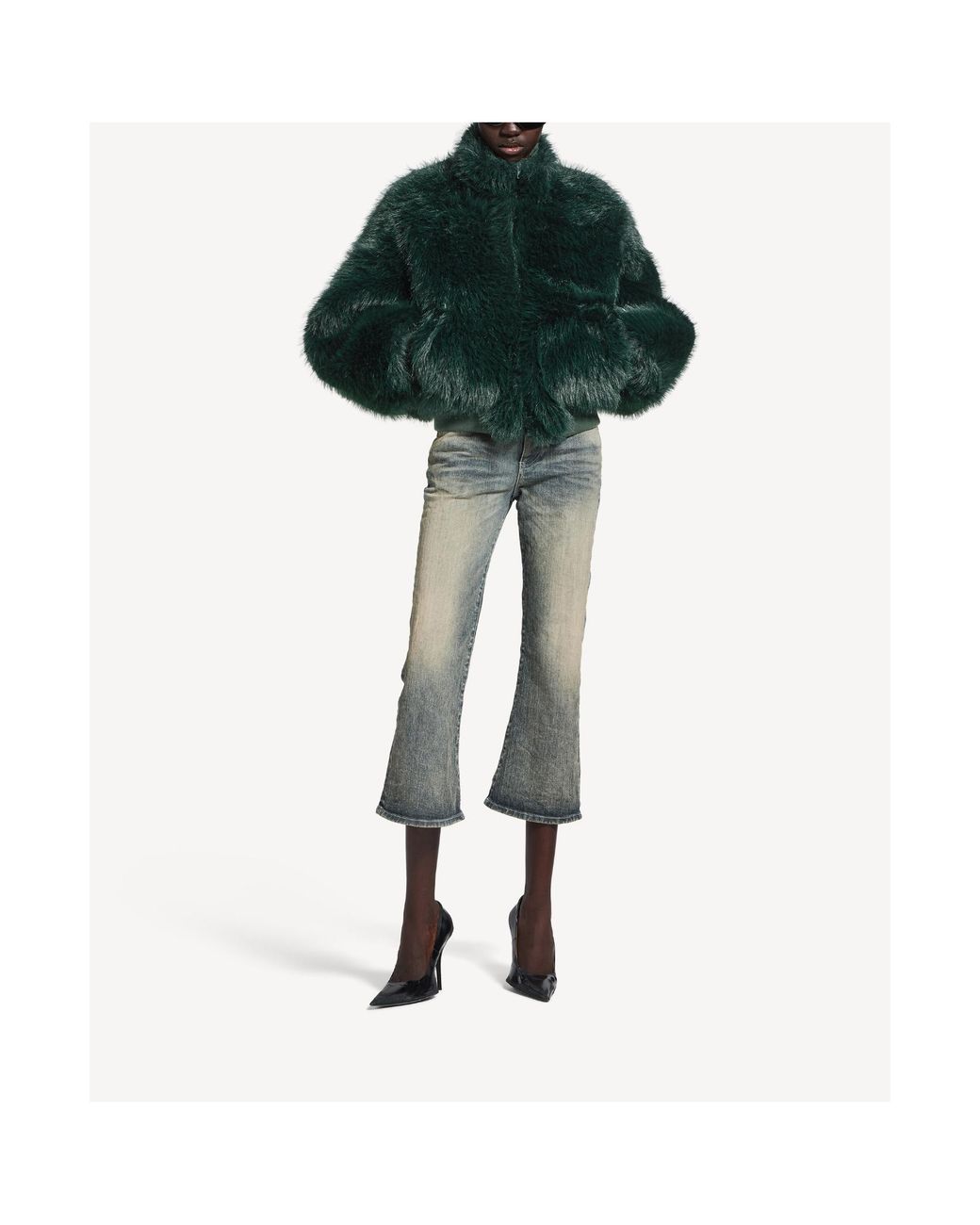 Balenciaga Green Cropped Jacket