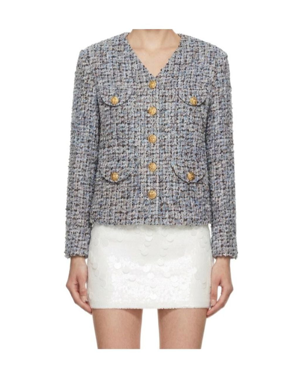 Marissa Chiara Gray V-Neck Jacket