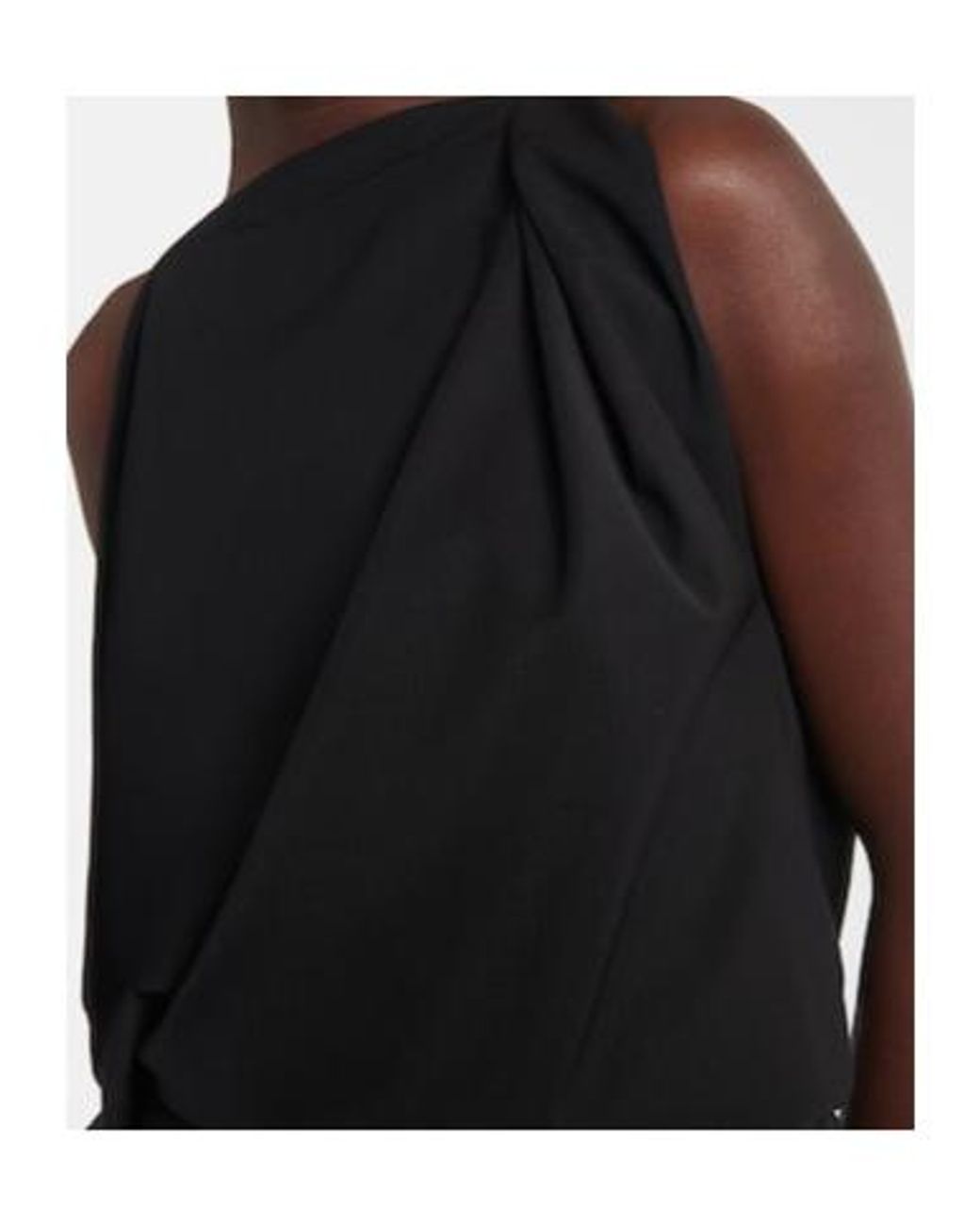 Proenza Schouler Black Elena Draped Wool-Blend Midi Dress