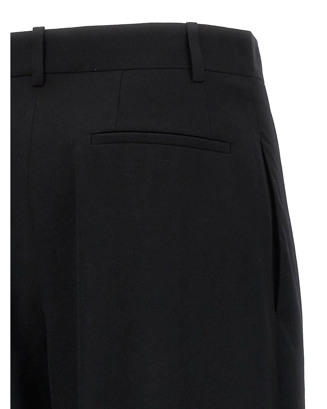 The Row Black Straight-Leg Pleat-Detailed Pants