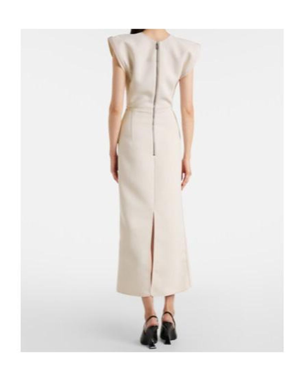 Maticevski White Wingtip Draped Midi Dress