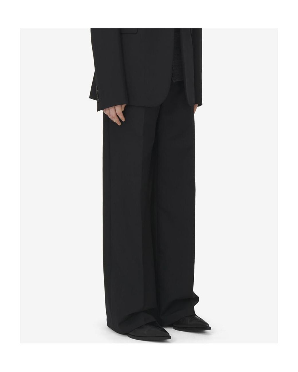 McQueen Black Low-Rise Tailored Trousers for men