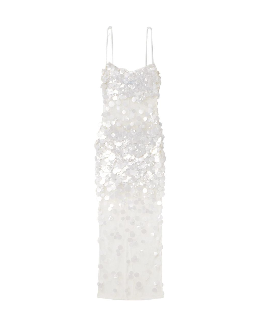 retroféte White Embellished Tulle Midi Dress