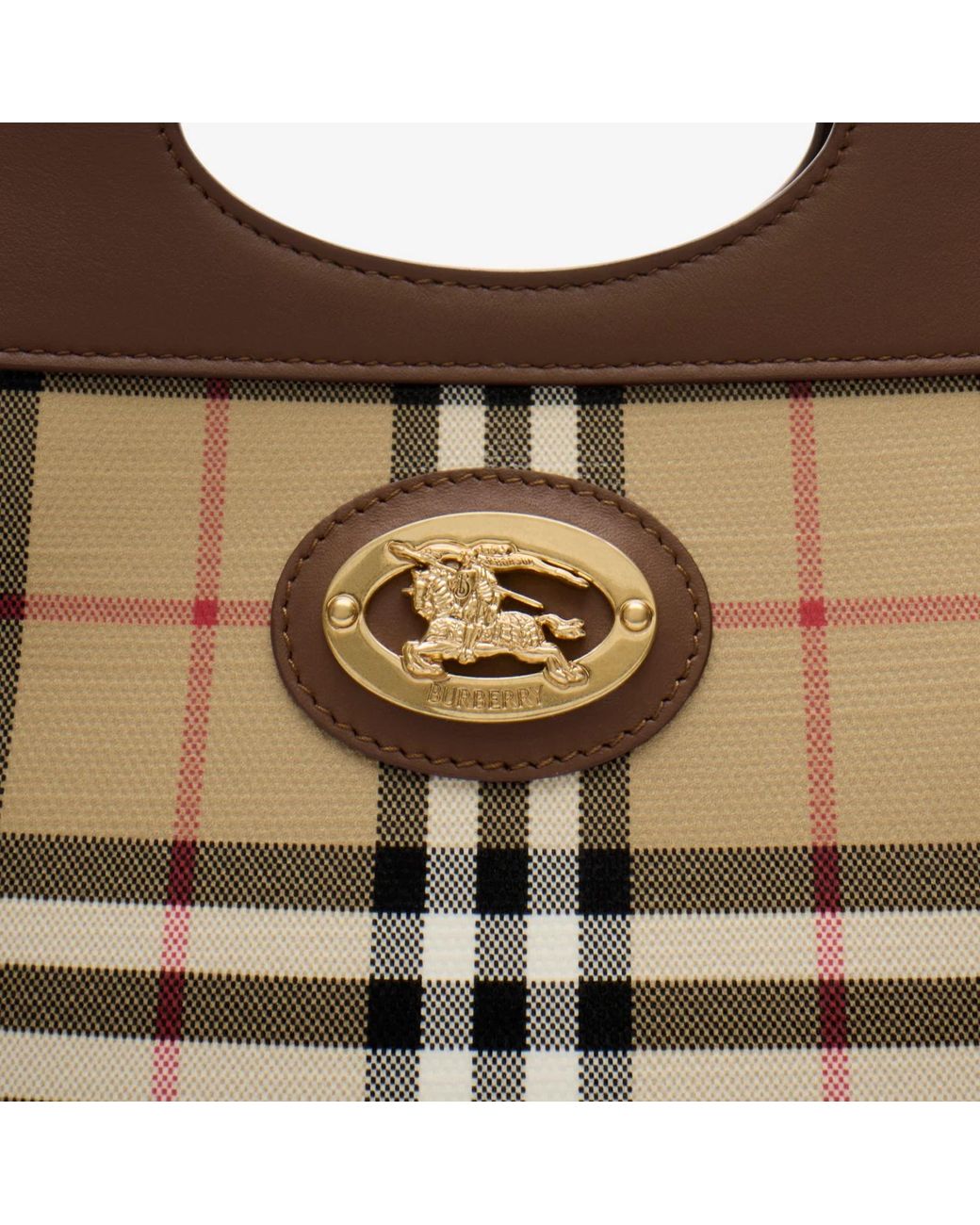 Burberry Brown Checked Small Pocket Bag