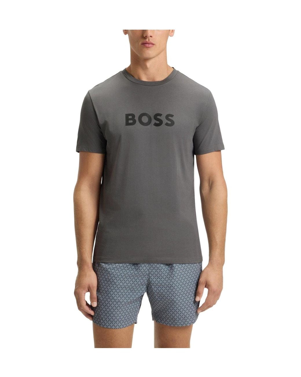 Boss Gray Solid Color T-Shirt for men