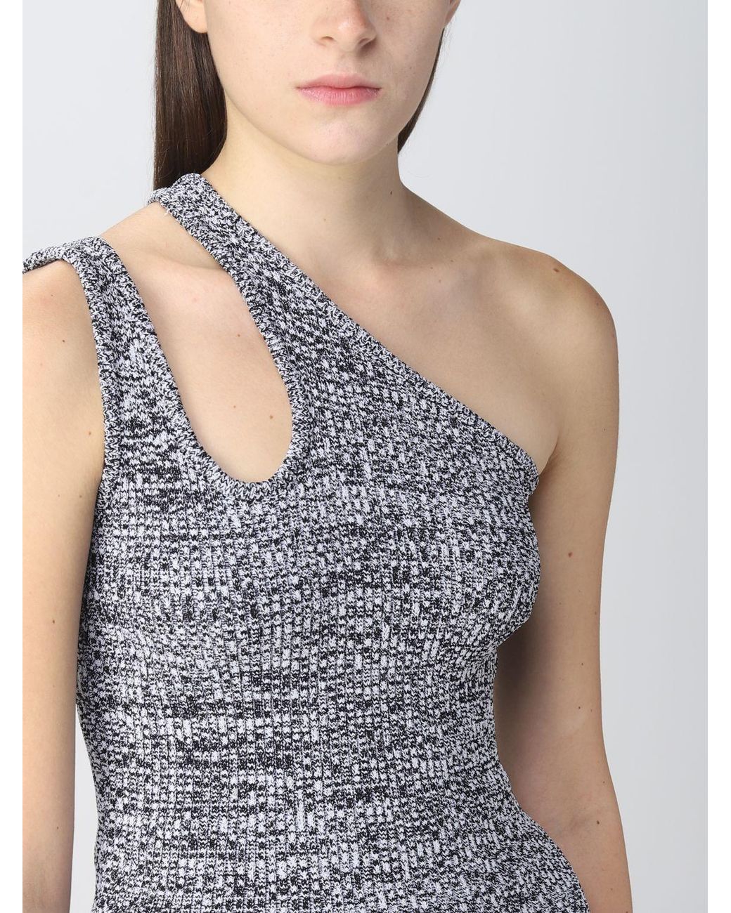 REMAIN Birger Blue Cut-Out One-Shoulder Top