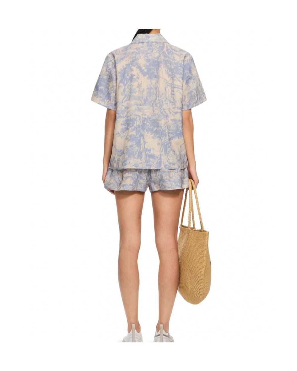 Off-White c/o Virgil Abloh Gray City Nature Linen Ss Pajama Shirt